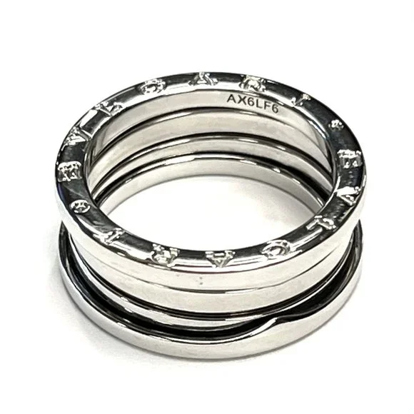BVLGARI Women's B.zero1 18K White Gold 3-Band Ring - Solid White Gold